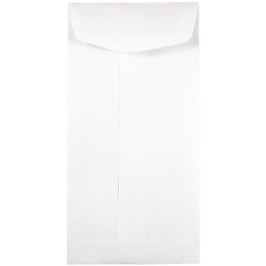 JAM Paper 3.5" x 6.5" White Coin Business Envelopes
